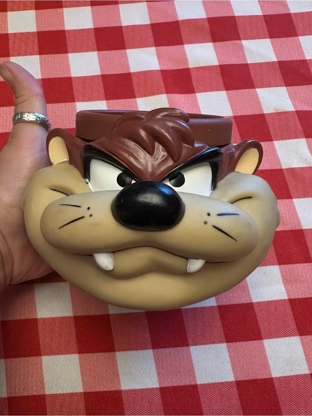 Vintage Warner Brothers 1993 Looney Tunes TAZ TASMANIAN DEVIL Plastic Mug Cup